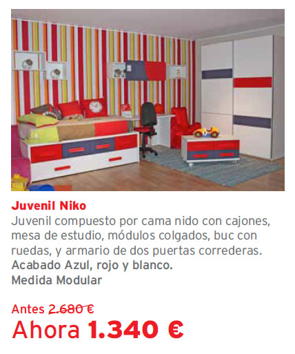 Liquidación de exposiciones de muebles Kibuc. Tienda Kibuc Amorrebieta, Vizcaya. Colección Niko