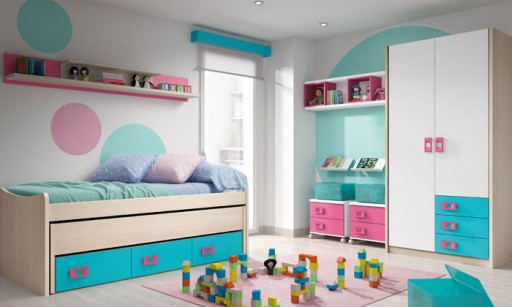 Organizar espacios de juego en casa. Dormitorio juvenil con cama nido de la colección Niu