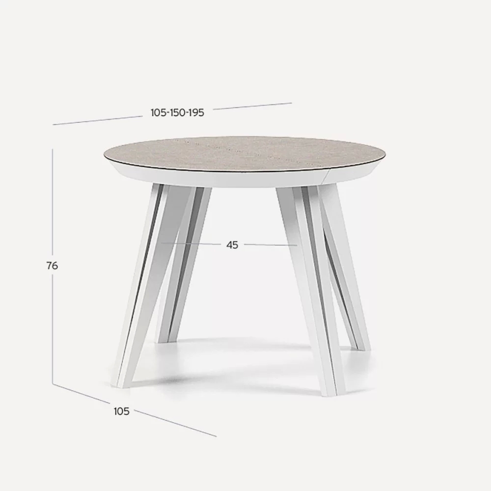 Mesa Rodas 105cm extensible