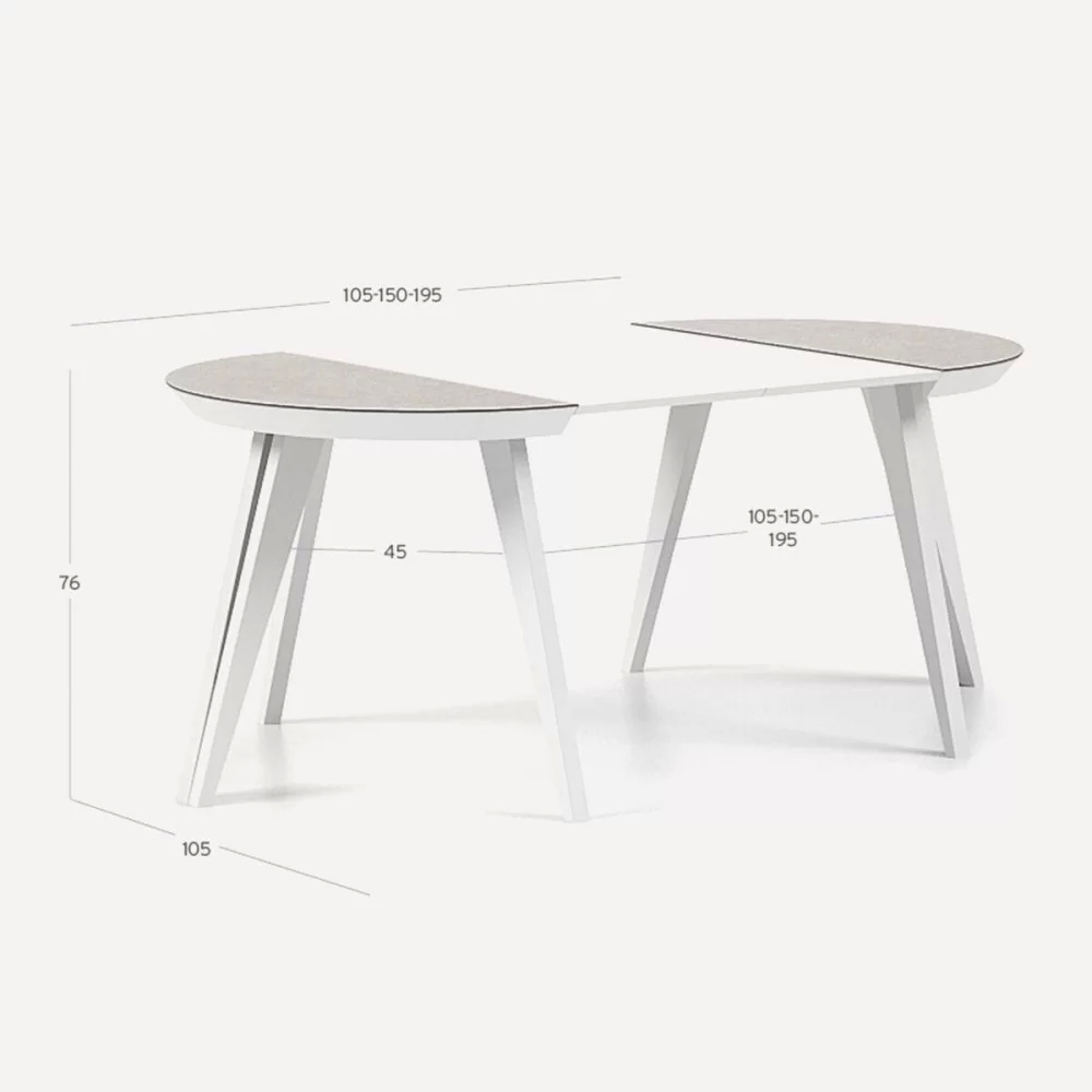 Mesa Rodas 105cm extensible