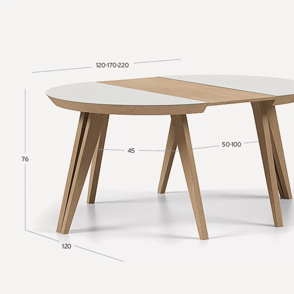 Taula Rodas 120cm extensible