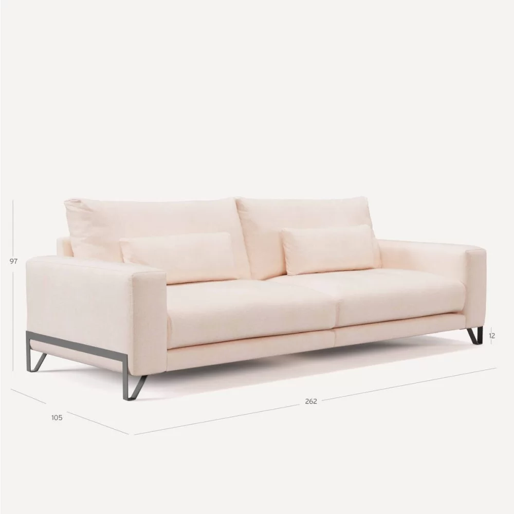 SOFA VELVET FIJO 4 PLAZAS L262xP105xH97 cm WEB