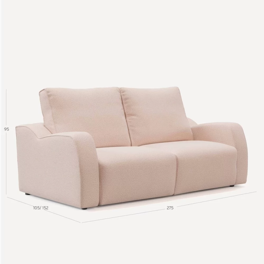 SOFA SOGNO DESLIZANTE 3 PLACES  L275xP105/152xH95 cm WEB