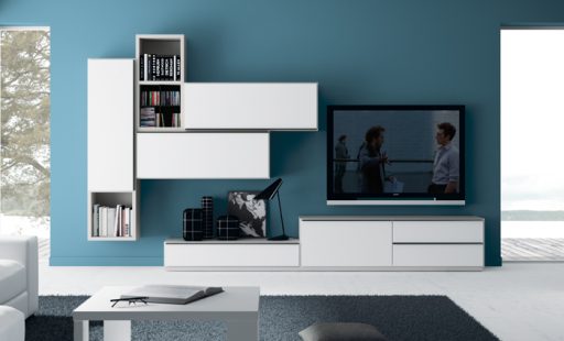 Descubre qué es el color acento. Mueble de la colección Sombra con módulos colgantes