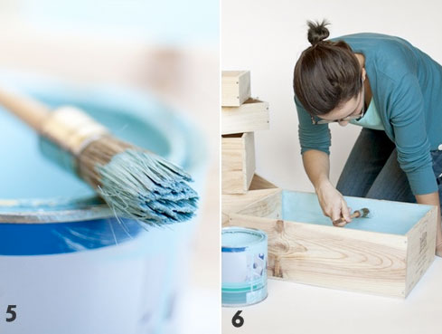 Decorar con cajas de madera. Pinta el interior de la caja