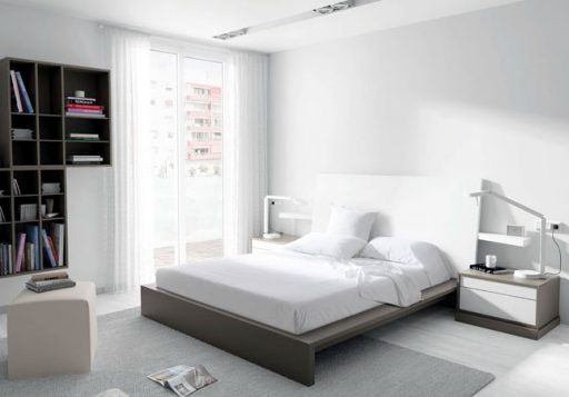 Para decorar dormitorios pequeños es recomendable elegir el color blanco. Dormitorio de la colección Nuit de Kibuc
