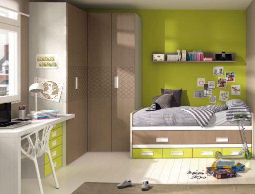 Las camas con cajones optimizan tu espacio. Dormitorio de la colección Home at home de Kibuc.