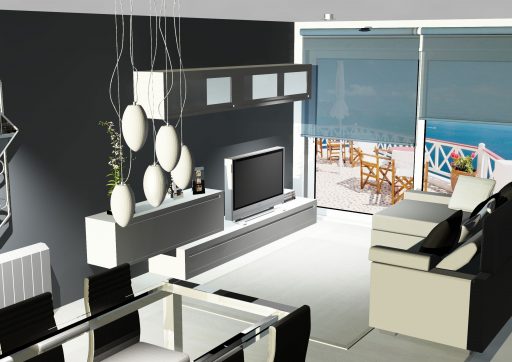 Proyecto Kibuc de decoración 3D. Comedor Sombra