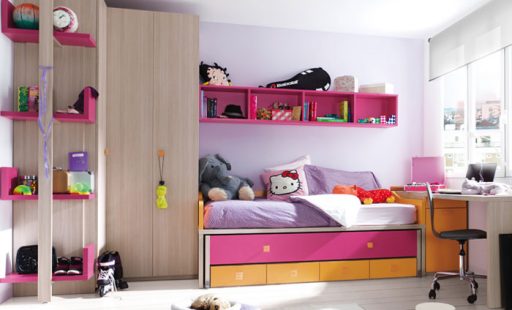 Habitación juvenil femenina de la colección Niko de Kibuc.