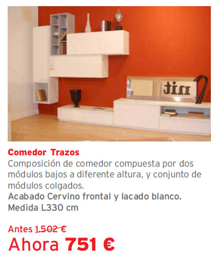 Liquidación de exposiciones de muebles Kibuc. Tienda Kibuc Intermoble, Igualada. Comedor Trazos