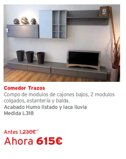 Liquidación de exposiciones de muebles Kibuc. Tienda Kibuc Albufera, Alfafar. Comedor Trazos