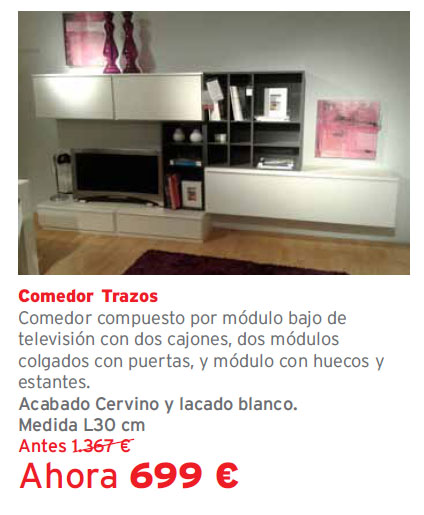 Liquidación de exposiciones de muebles Kibuc. Tienda Cornellà. Comedor Trazos