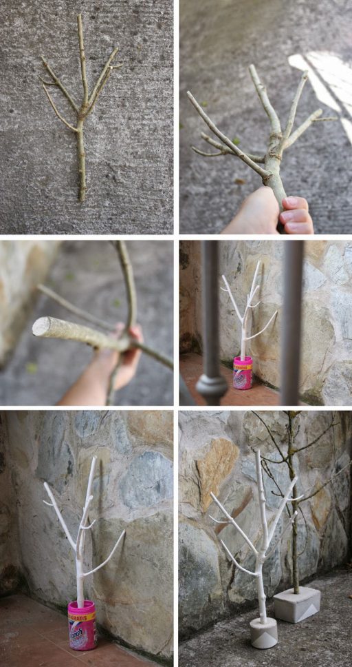 Diy joyero con una rama de árbol