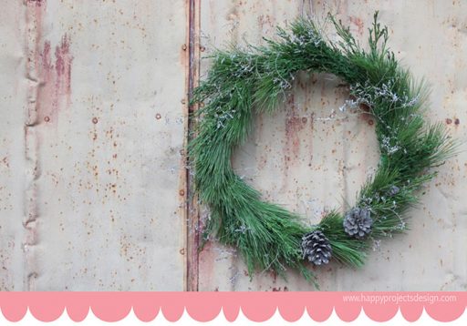 Consejos para disfrutar de unas navidades sostenibles. DIY corona navideña de Happy ProjectsDesing