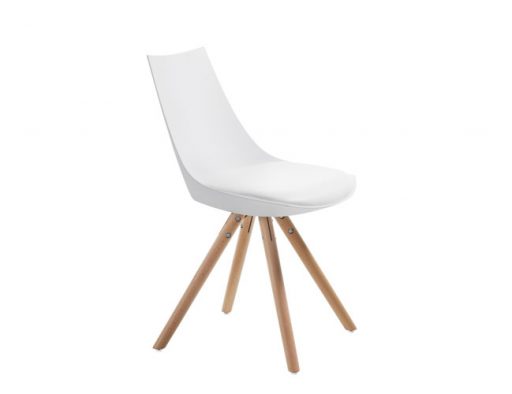 Silla Lisboa con patas de madera. En blanco, negro y gris. Precio 99€