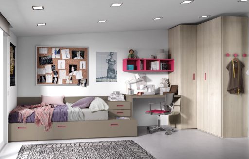 Cómo elegir colores para un dormitorio juvenil.. Dormitorio de la colección Chroma en tonos neutros